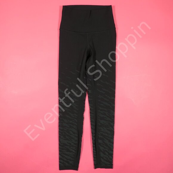 Lululemon Tights Womens 2 Black Wunder Under Lunar New Year High Rise 25 - Picture 2 of 7
